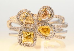 Yellow Diamond Blossom Ring