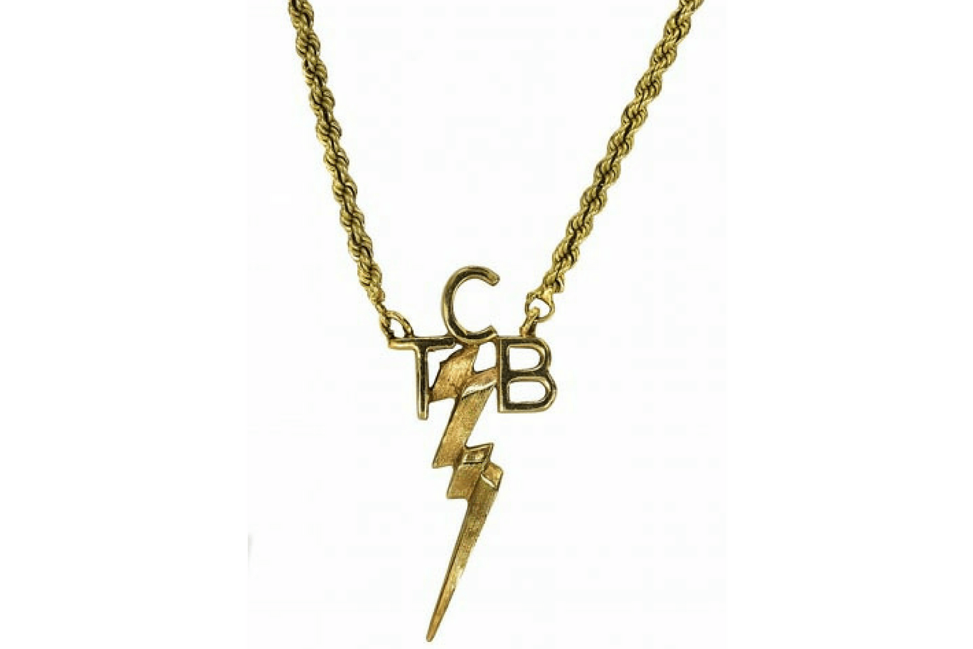 Elvis Presley 14k “TCB” necklace gifted to bodyguard Sam Thompson. Estimate $12,000 - $15,000. It sold for $9,500.