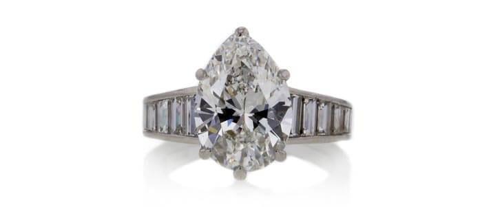 4.37 CT Pear Cut Solitaire Ring