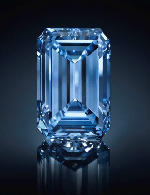 The Oppenheimer Blue Diamond. Photo courtesy: Christie's.