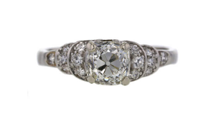 0.98 CT Old Mine Cut Solitaire Ring