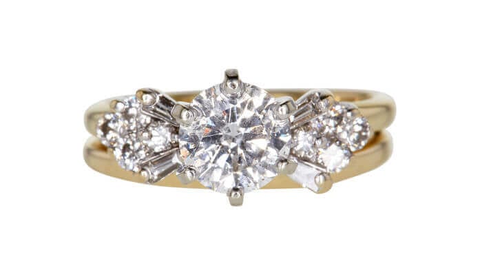 1.22 CT Round Cut Bridal Set Ring