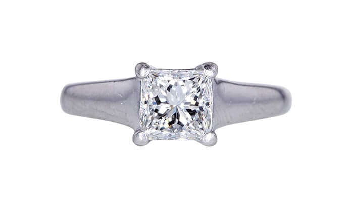 GIA 1.14 CT Princess Cut Solitaire Ring
