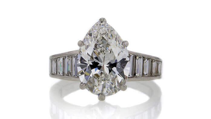 4.37 CT Pear Cut Solitaire Ring