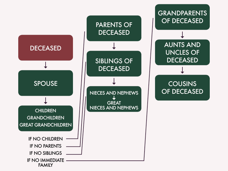 candidates to inherit from an estate per the terms of intestate succession